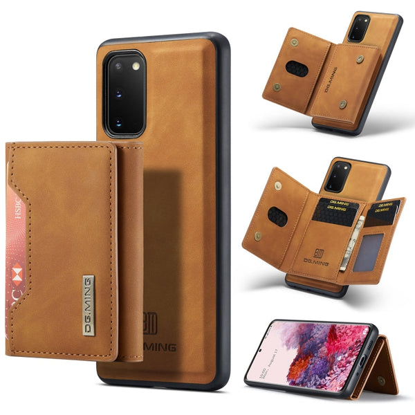 DG.MING M2 Series 3-Fold Multi Card Bag Back Cover Shockproof Case with Wallet & Holder Function, For Samsung Galaxy S20