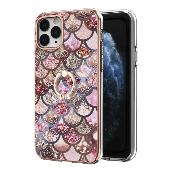 Electroplating Pattern IMD TPU Shockproof Case with Rhinestone Ring Holder, For iPhone 11 Pro, For iPhone 11 Pro Max, For iPhone X / XS, For iPhone XR