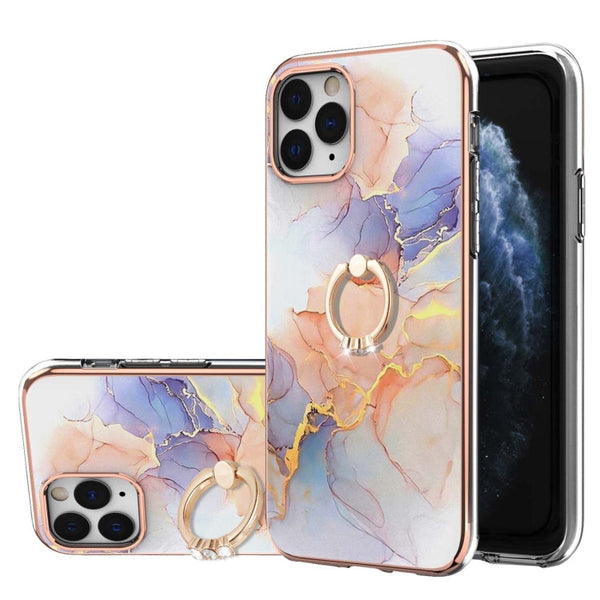 Electroplating Pattern IMD TPU Shockproof Case with Rhinestone Ring Holder, For iPhone 11 Pro, For iPhone 11 Pro Max, For iPhone X / XS, For iPhone XR