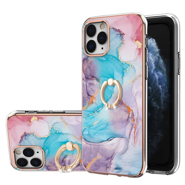 Electroplating Pattern IMD TPU Shockproof Case with Rhinestone Ring Holder, For iPhone 11 Pro, For iPhone 11 Pro Max, For iPhone X / XS, For iPhone XR