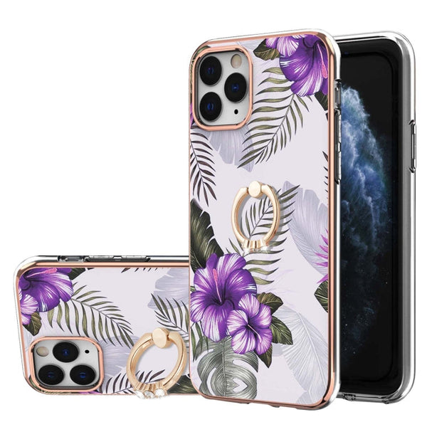 Electroplating Pattern IMD TPU Shockproof Case with Rhinestone Ring Holder, For iPhone 11 Pro, For iPhone 11 Pro Max, For iPhone X / XS, For iPhone XR
