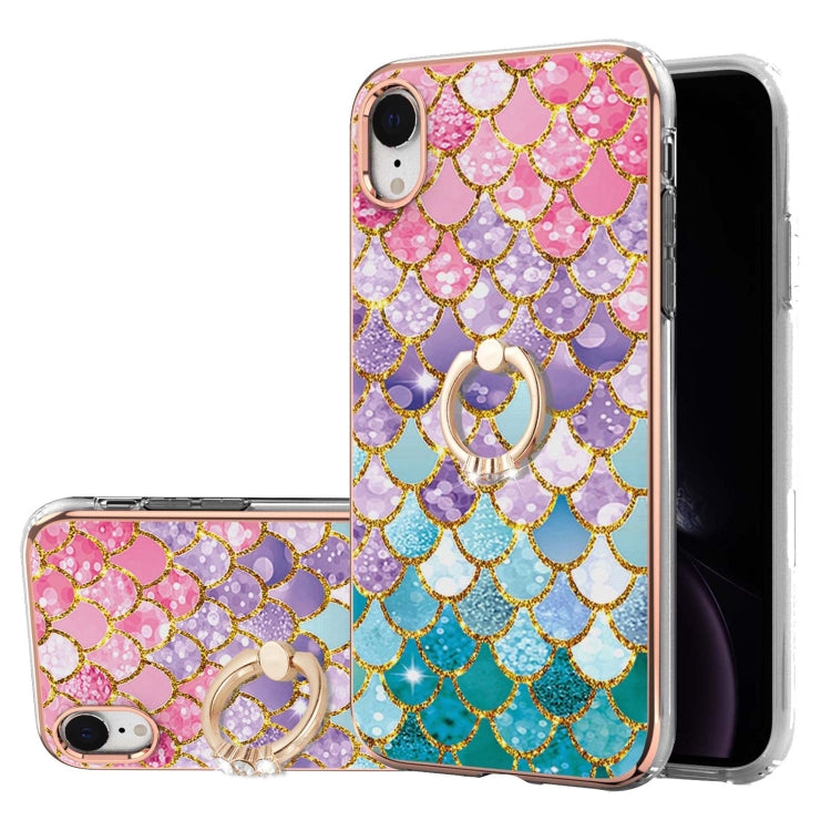 Electroplating Pattern IMD TPU Shockproof Case with Rhinestone Ring Holder, For iPhone 11 Pro, For iPhone 11 Pro Max, For iPhone X / XS, For iPhone XR