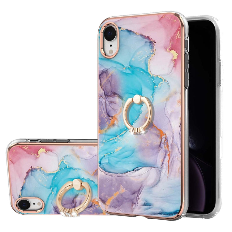 Electroplating Pattern IMD TPU Shockproof Case with Rhinestone Ring Holder, For iPhone 11 Pro, For iPhone 11 Pro Max, For iPhone X / XS, For iPhone XR