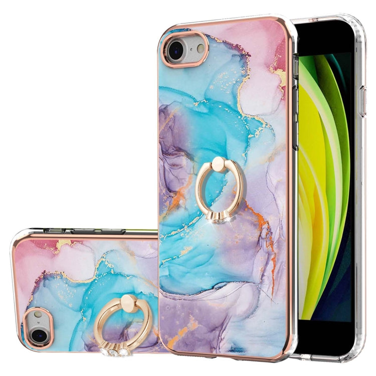 Electroplating Pattern IMD TPU Shockproof Case with Rhinestone Ring Holder, For iPhone XS Max, For iPhone 12 Pro, For iPhone SE 2022 / SE 2020 / 8 / 7, For iPhone 8 Plus / 7 Plus