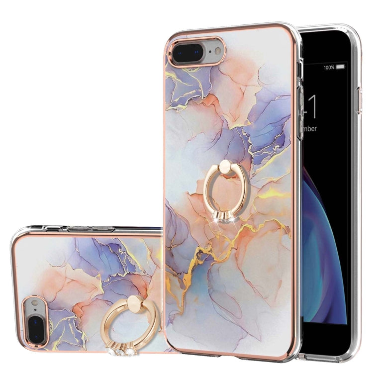 Electroplating Pattern IMD TPU Shockproof Case with Rhinestone Ring Holder, For iPhone XS Max, For iPhone 12 Pro, For iPhone SE 2022 / SE 2020 / 8 / 7, For iPhone 8 Plus / 7 Plus