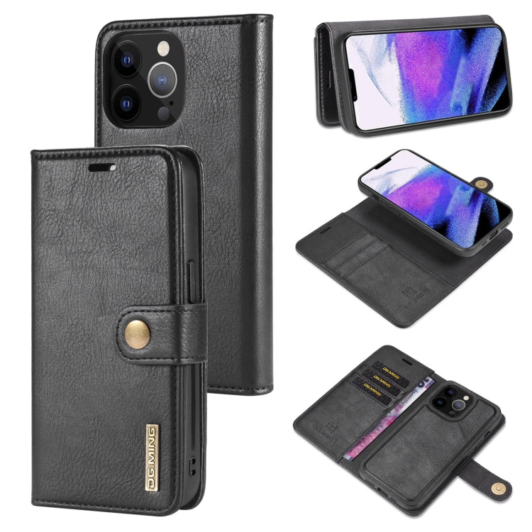 DG.MING Crazy Horse Texture Flip Detachable Magnetic Leather Case with Holder & Card Slots & Wallet, For iPhone 13 mini, For iPhone 13, For iPhone 13 Pro, For iPhone 13 Pro Max