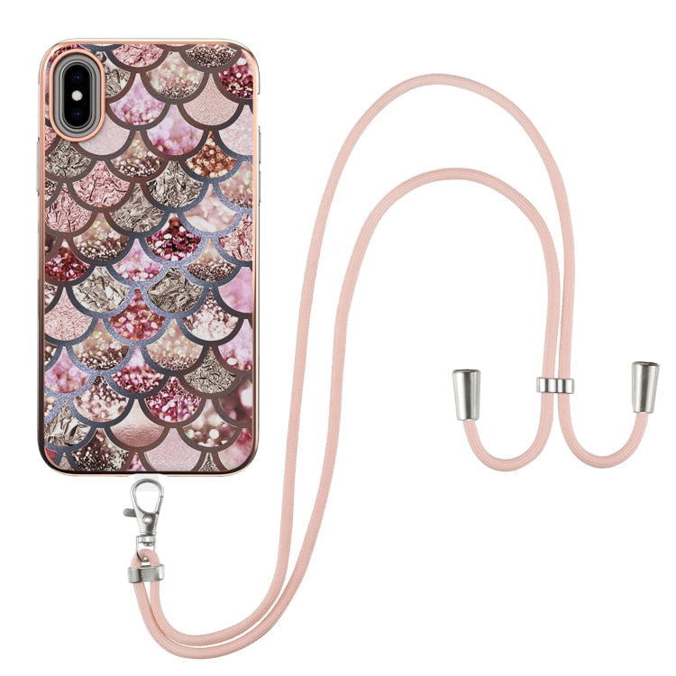 Electroplating Pattern IMD TPU Shockproof Case with Neck Lanyard, For iPhone 11 Pro, For iPhone 11 Pro Max, For iPhone XS / X, For iPhone XR