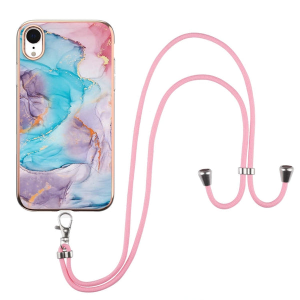 Electroplating Pattern IMD TPU Shockproof Case with Neck Lanyard, For iPhone 11 Pro, For iPhone 11 Pro Max, For iPhone XS / X, For iPhone XR