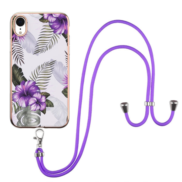 Electroplating Pattern IMD TPU Shockproof Case with Neck Lanyard, For iPhone 11 Pro, For iPhone 11 Pro Max, For iPhone XS / X, For iPhone XR