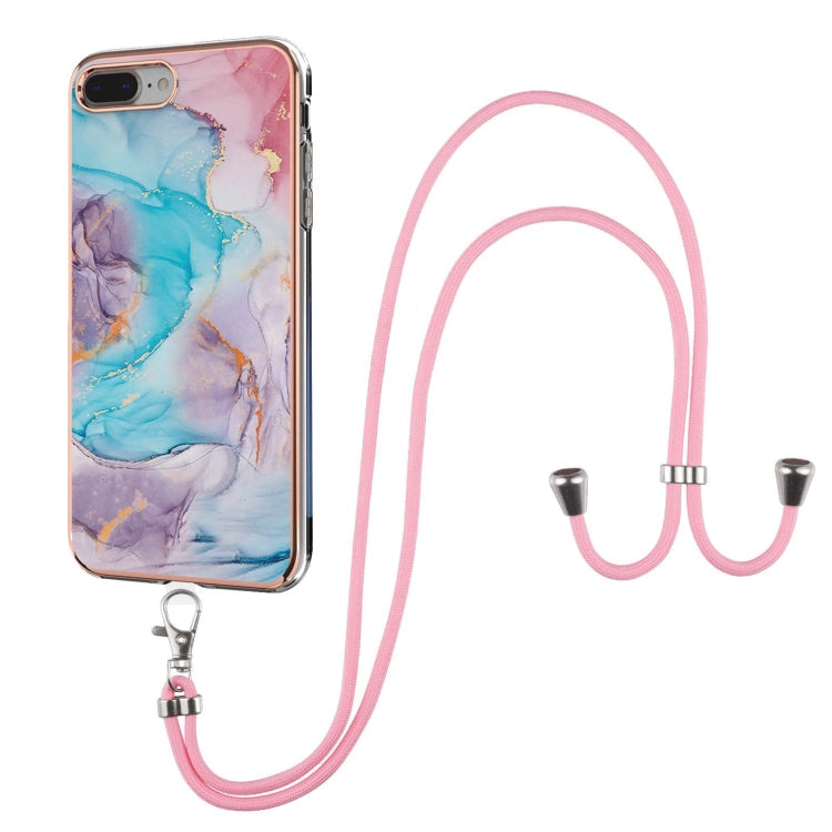 Electroplating Pattern IMD TPU Shockproof Case with Neck Lanyard, For iPhone XS Max, For iPhone SE 2022 / SE 2020 / 8 / 7, For iPhone 8 Plus / 7 Plus
