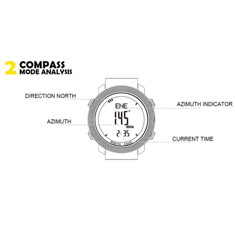 NORTH EDGE Multi-function Waterproof Outdoor Sports Electronic Smart Watch, Support Humidity Measurement / Weather Forecast / Speed Measurement