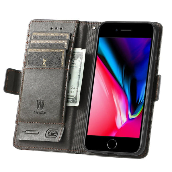 CaseNeo Business Splicing Dual Magnetic Buckle Horizontal Flip PU Leather Case with Holder & Card Slots & Wallet, For iPhone 6, For iPhone 7 / 8 / SE(2020), For iPhone 13, For iPhone 13 Pro Max