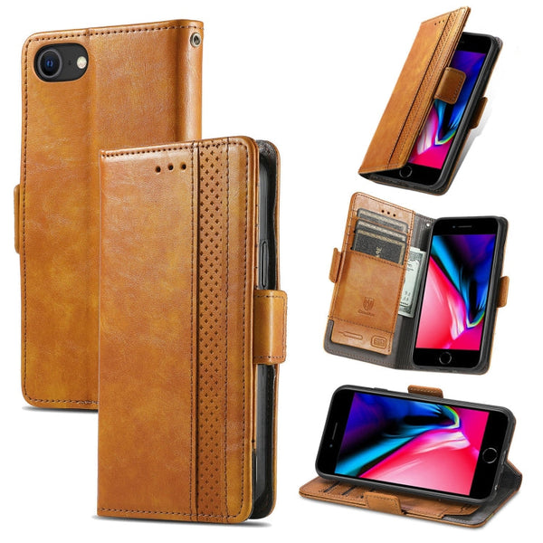 CaseNeo Business Splicing Dual Magnetic Buckle Horizontal Flip PU Leather Case with Holder & Card Slots & Wallet, For iPhone 6, For iPhone 7 / 8 / SE(2020), For iPhone 13, For iPhone 13 Pro Max