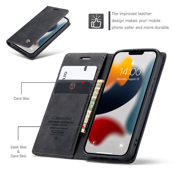 CaseMe-013 Multifunctional Retro Frosted Horizontal Flip Leather Case with Card Slot & Holder & Wallet, For iPhone 13 mini, For iPhone 13, For iPhone 13 Pro, For iPhone 13 Pro Max