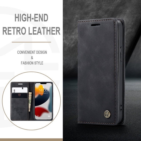 CaseMe-013 Multifunctional Retro Frosted Horizontal Flip Leather Case with Card Slot & Holder & Wallet, For iPhone 13 mini, For iPhone 13, For iPhone 13 Pro, For iPhone 13 Pro Max