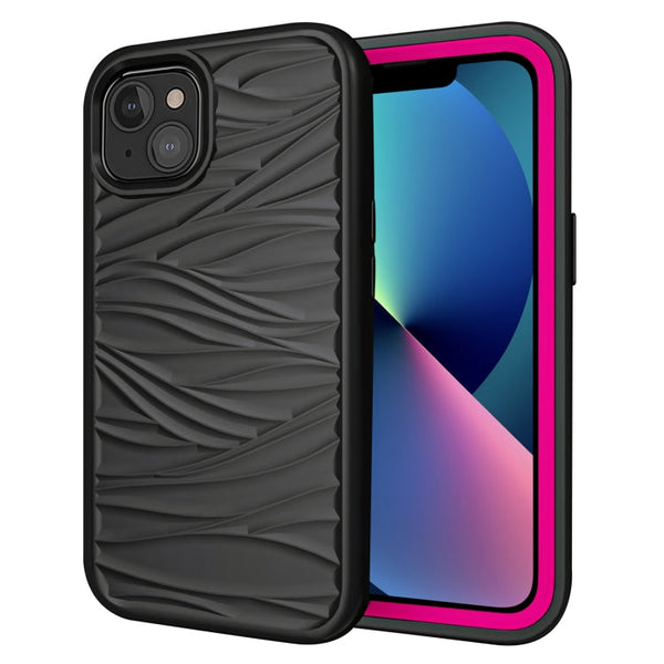 Wave Pattern 3 in 1 Silicone + PC Shockproof Protective Case