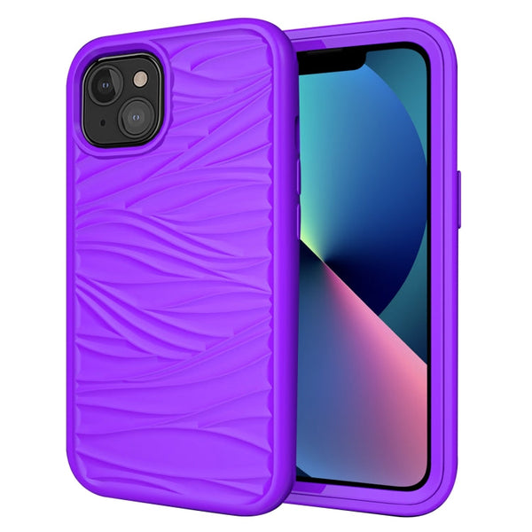 Wave Pattern 3 in 1 Silicone + PC Shockproof Protective Case