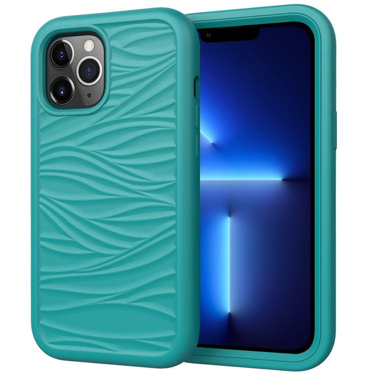 Wave Pattern 3 in 1 Silicone + PC Shockproof Protective Case
