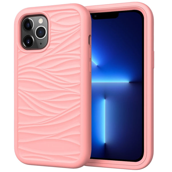 Wave Pattern 3 in 1 Silicone + PC Shockproof Protective Case