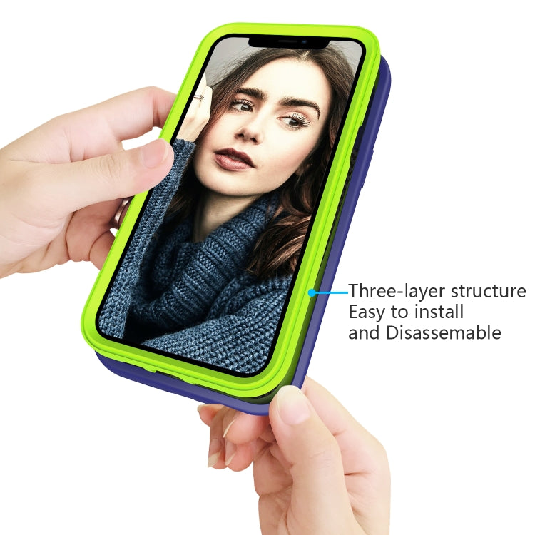 Wave Pattern 3 in 1 Silicone + PC Shockproof Protective Case
