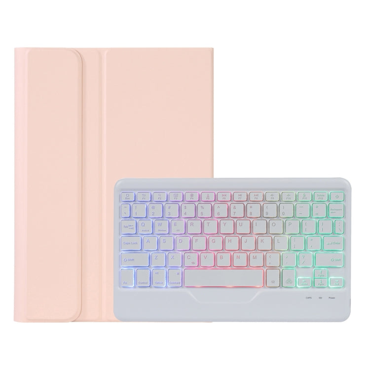 AN05BS Ultra-thin Tri-color Backlight Detachable Lambskin Texture TPU Bluetooth Keyboard Leather Case with Holder For Xiaomi Pad 5 / 5 Pro