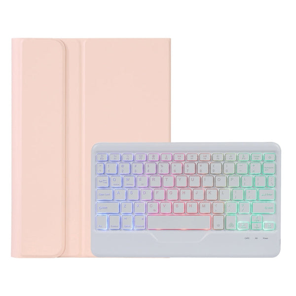 AN05BS Ultra-thin Tri-color Backlight Detachable Lambskin Texture TPU Bluetooth Keyboard Leather Case with Holder For Xiaomi Pad 5 / 5 Pro