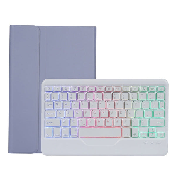 AN05BS Ultra-thin Tri-color Backlight Detachable Lambskin Texture TPU Bluetooth Keyboard Leather Case with Holder For Xiaomi Pad 5 / 5 Pro