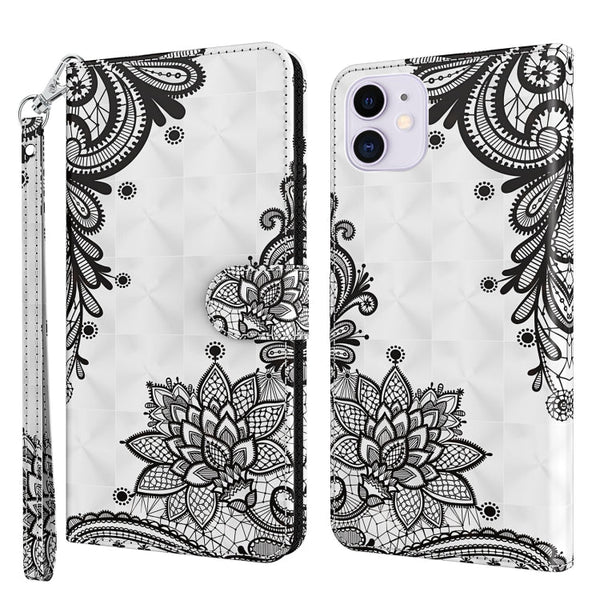 3D Painting Pattern Horizontal Flip TPU + PU Leather Case with Holder & Card Slots & Wallet, For iPhone 13 mini, For iPhone 13
