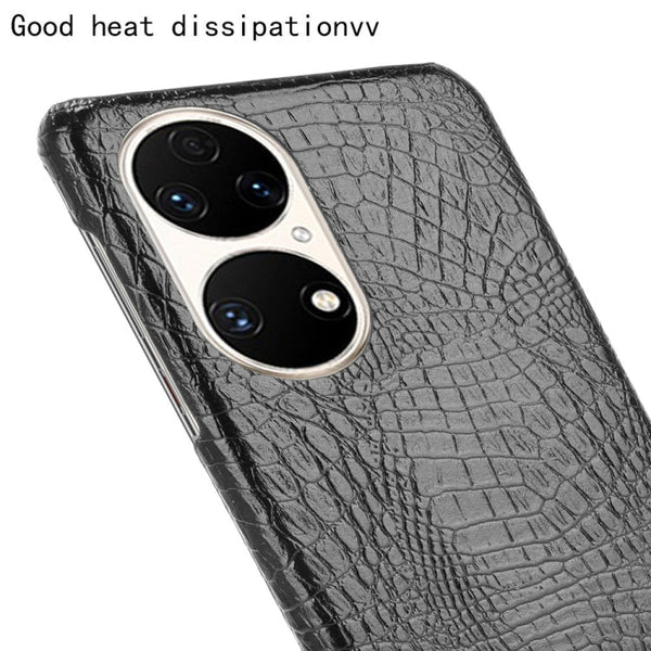 Shockproof Crocodile Texture PC + PU Case, For Huawei P50