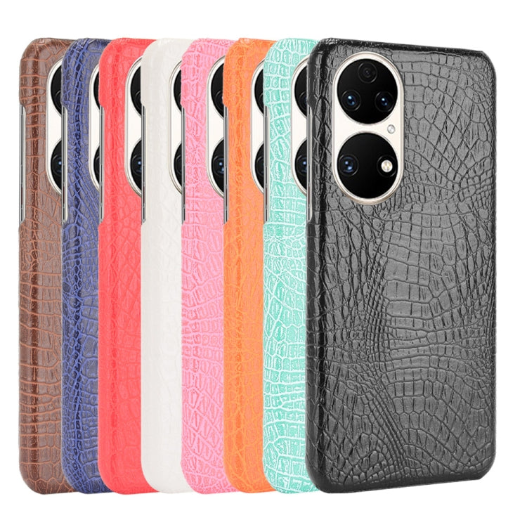Shockproof Crocodile Texture PC + PU Case, For Huawei P50