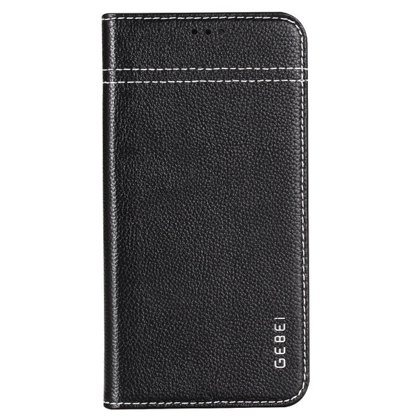 GEBEI Top-grain Leather Horizontal Flip Protective Case with Holder & Card Slots, For iPhone XS Max, For Galaxy Note 10, For Galaxy Note 10+
