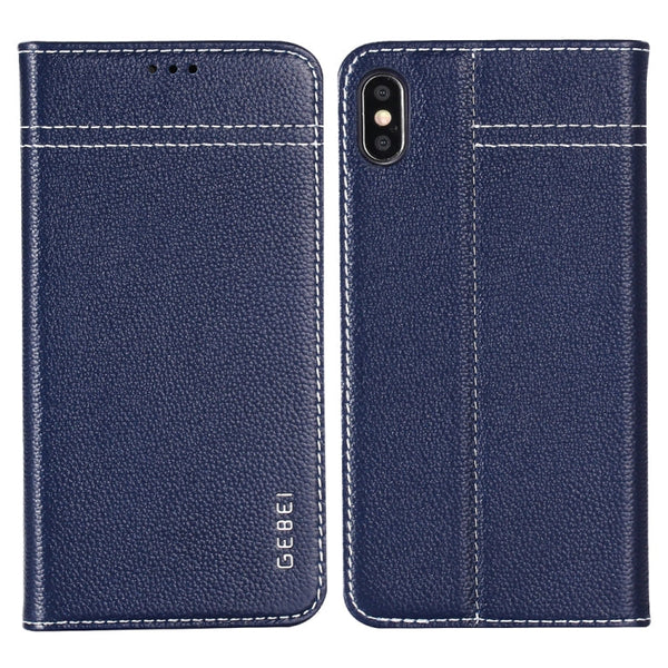 GEBEI Top-grain Leather Horizontal Flip Protective Case with Holder & Card Slots, For iPhone XS Max, For Galaxy Note 10, For Galaxy Note 10+