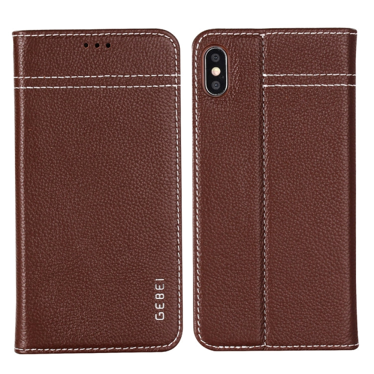 GEBEI Top-grain Leather Horizontal Flip Protective Case with Holder & Card Slots, For iPhone XS Max, For Galaxy Note 10, For Galaxy Note 10+