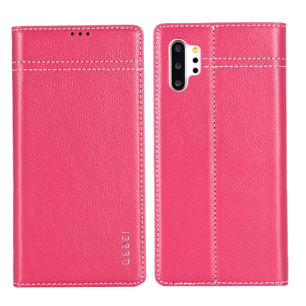GEBEI Top-grain Leather Horizontal Flip Protective Case with Holder & Card Slots, For iPhone XS Max, For Galaxy Note 10, For Galaxy Note 10+