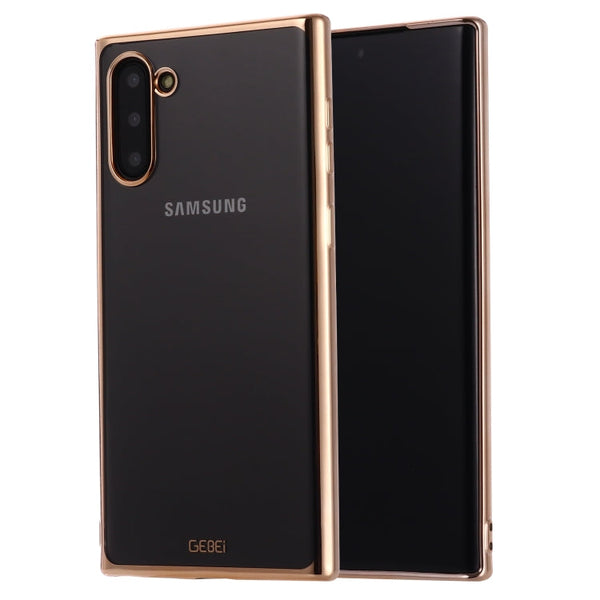 GEBEI Plating TPU Shockproof Protective Case, For Galaxy Note 10, For Galaxy Note 10+