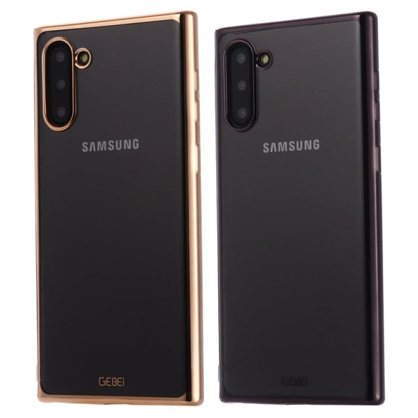 GEBEI Plating TPU Shockproof Protective Case, For Galaxy Note 10, For Galaxy Note 10+