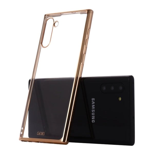 GEBEI Plating TPU Shockproof Protective Case, For Galaxy Note 10, For Galaxy Note 10+