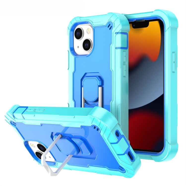 PC + Rubber 3-layers Shockproof Protective Case with Rotating Holder, For iPhone 13 mini, For iPhone 13