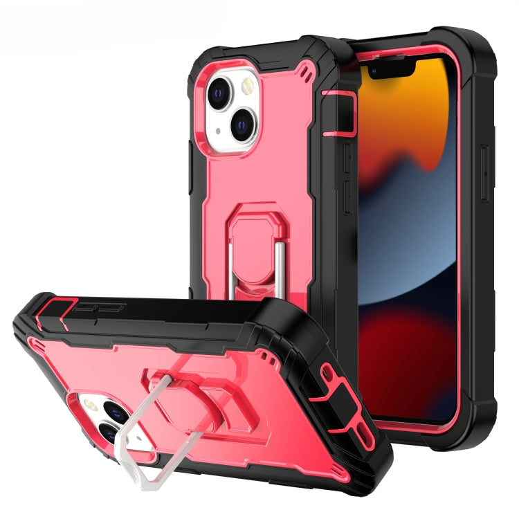 PC + Rubber 3-layers Shockproof Protective Case with Rotating Holder, For iPhone 13 mini, For iPhone 13