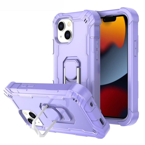PC + Rubber 3-layers Shockproof Protective Case with Rotating Holder, For iPhone 13 mini, For iPhone 13