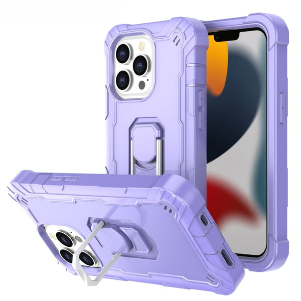 PC + Rubber 3-layers Shockproof Protective Case with Rotating Holder, For iPhone 13 Pro, For iPhone 13 Pro Max