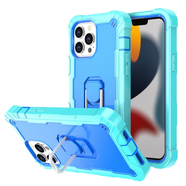PC + Rubber 3-layers Shockproof Protective Case with Rotating Holder, For iPhone 13 Pro, For iPhone 13 Pro Max