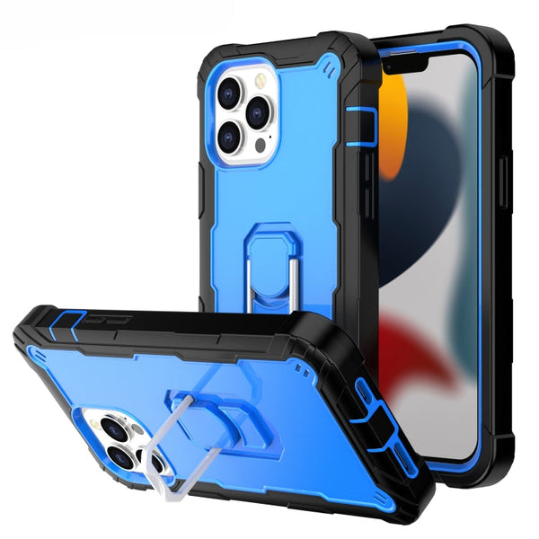 PC + Rubber 3-layers Shockproof Protective Case with Rotating Holder, For iPhone 13 Pro, For iPhone 13 Pro Max