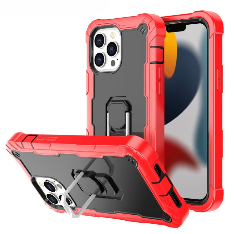 PC + Rubber 3-layers Shockproof Protective Case with Rotating Holder, For iPhone 13 Pro, For iPhone 13 Pro Max