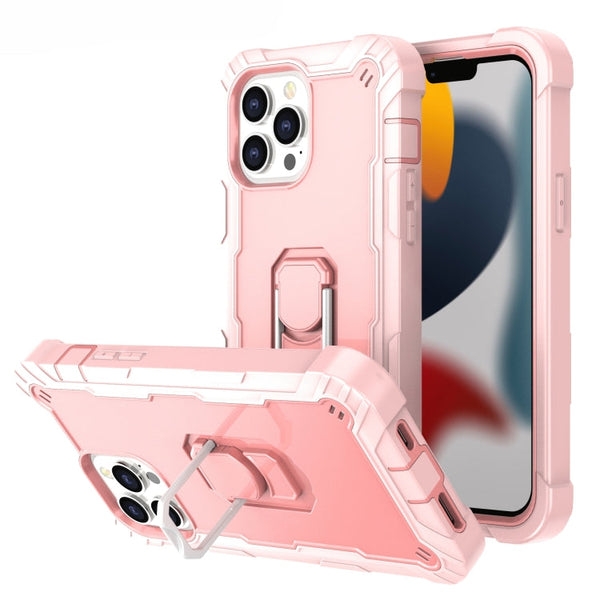 PC + Rubber 3-layers Shockproof Protective Case with Rotating Holder, For iPhone 13 Pro, For iPhone 13 Pro Max