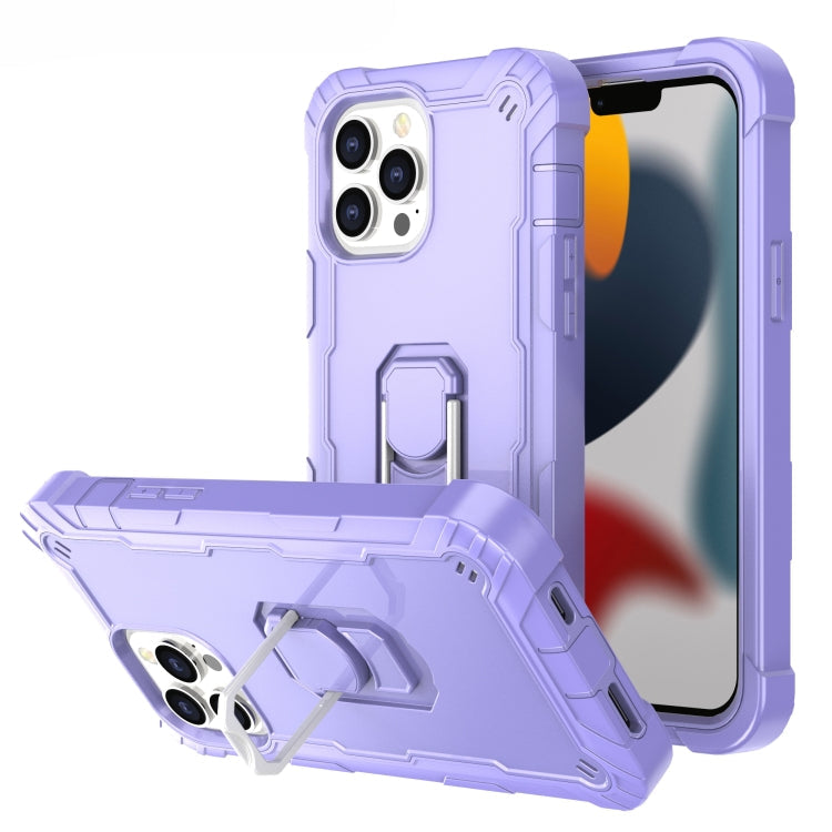 PC + Rubber 3-layers Shockproof Protective Case with Rotating Holder, For iPhone 13 Pro, For iPhone 13 Pro Max