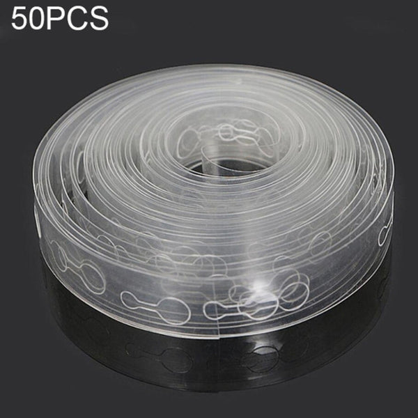 50 PCS DIY Latex Balloons Modeling Tool Plastic Balloon Chain Tie Knob Tool Birthday Party Wedding Decoration Supplies, Length: 5m, 50 PCS