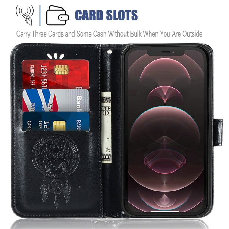 Wind Chime Owl Embossing Pattern Horizontal Flip Leather Case with Holder & Card Slots & Wallet, For iPhone 13 Pro Max, For iPhone 13 Pro, For iPhone 13