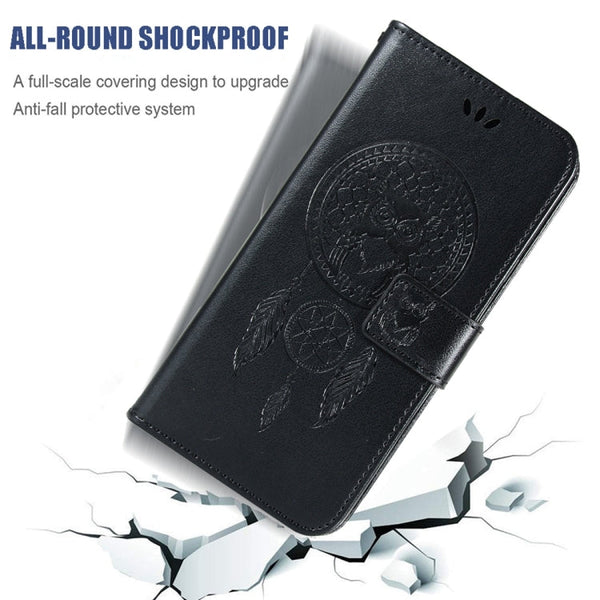 Wind Chime Owl Embossing Pattern Horizontal Flip Leather Case with Holder & Card Slots & Wallet, For iPhone 13 Pro Max, For iPhone 13 Pro, For iPhone 13