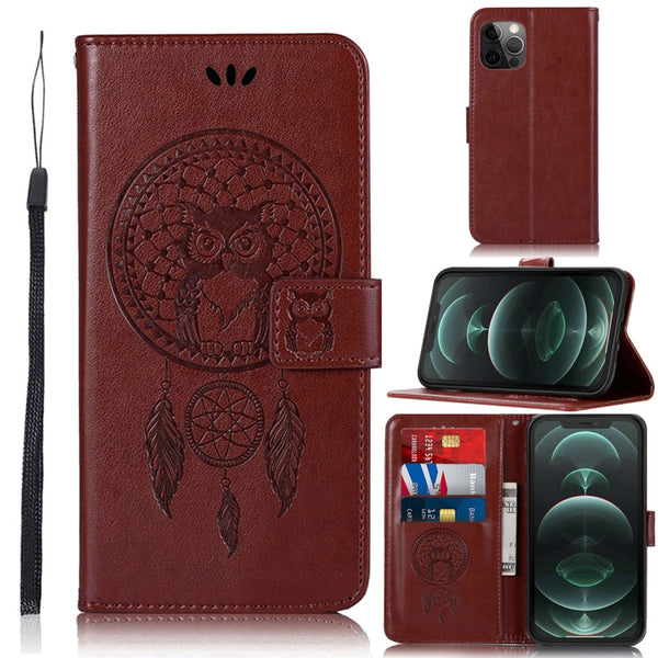 Wind Chime Owl Embossing Pattern Horizontal Flip Leather Case with Holder & Card Slots & Wallet, For iPhone 13 Pro Max, For iPhone 13 Pro, For iPhone 13